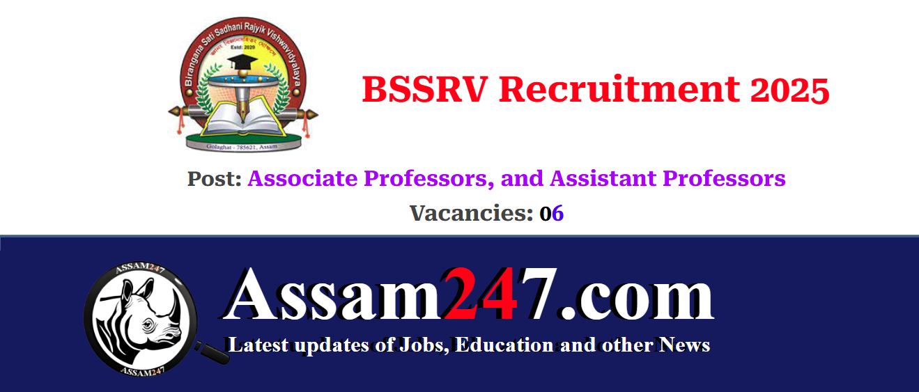 BSSRV Recruitment 2025 – Apply for 06 Teaching Positions